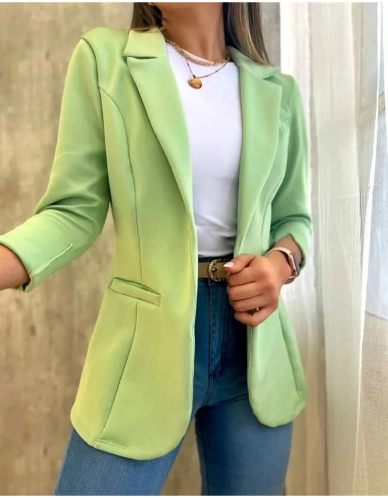 Blazer Mujer sin Cierre Corte Recto Diario