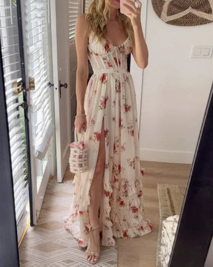 Vestido midi mujer Ligero Floral Corte Ajustado