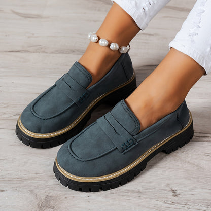 Mocasines Mujer Diseño Retro Suela Gruesa Comodos