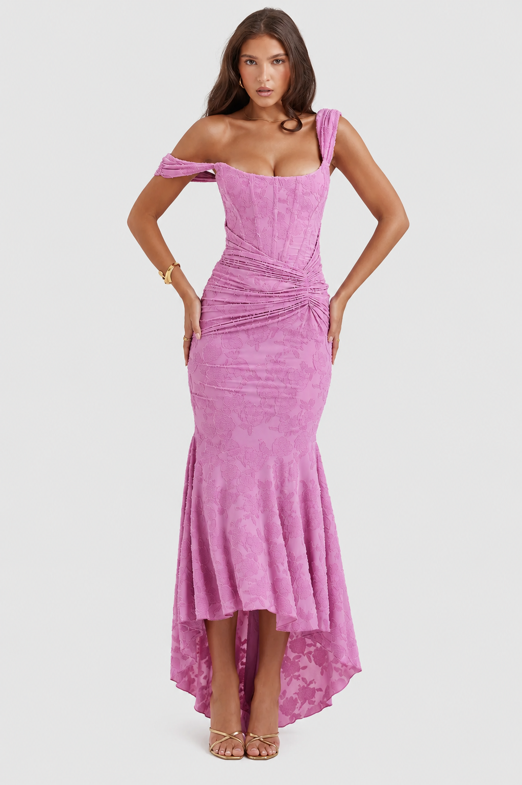 Vestido largo Mujer de encaje sin mangas