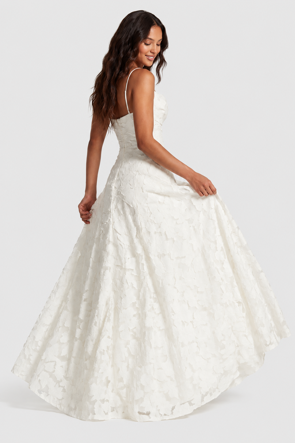 Vestido Largo Mujer de Encaje Floral Ajuste Suelto