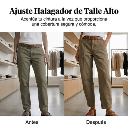 Pantalón utilitario Mujer de cintura alta entallado