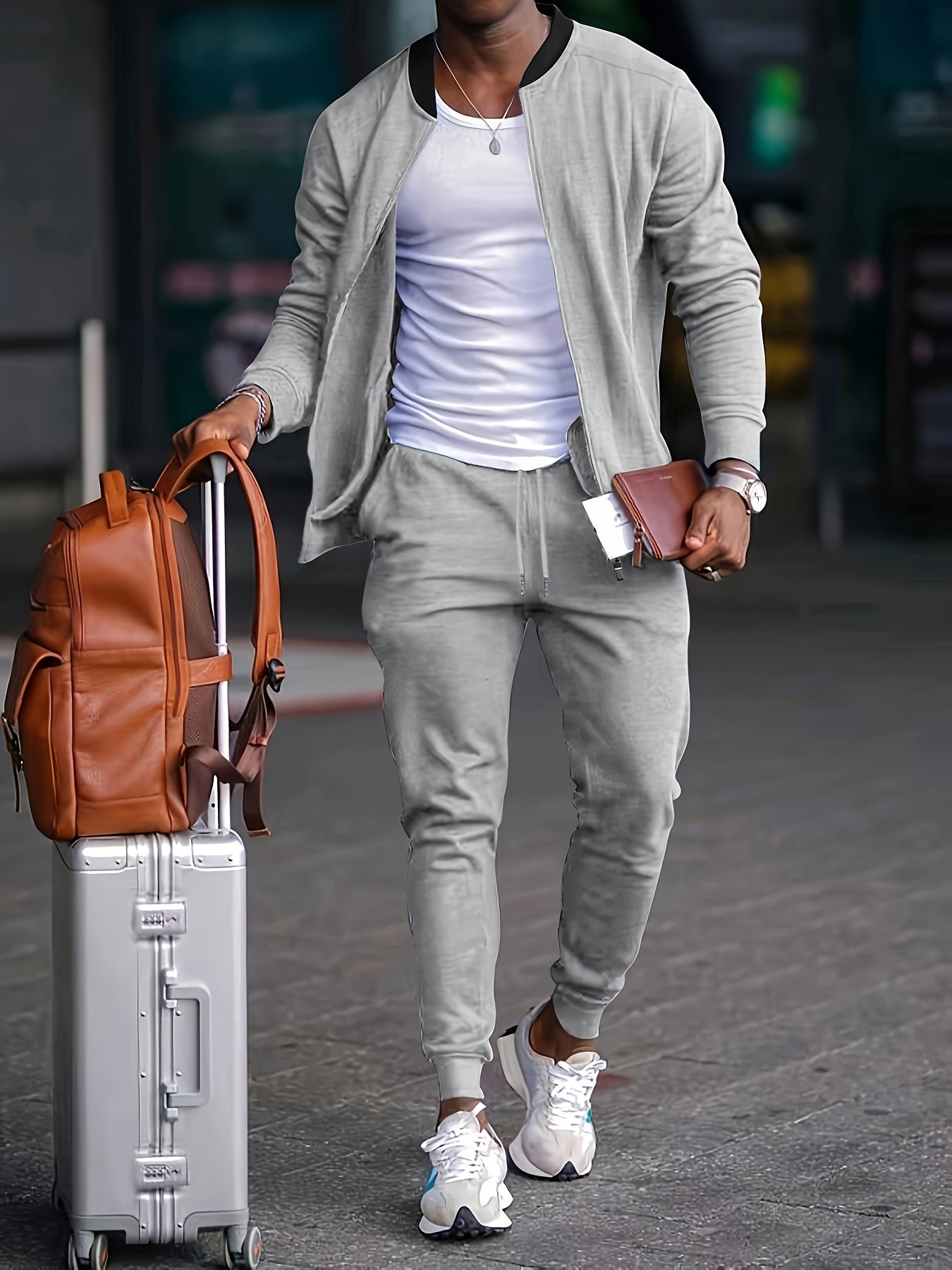 Conjunto Hombre de Dos Piezas Algodón Ajuste Cómodo