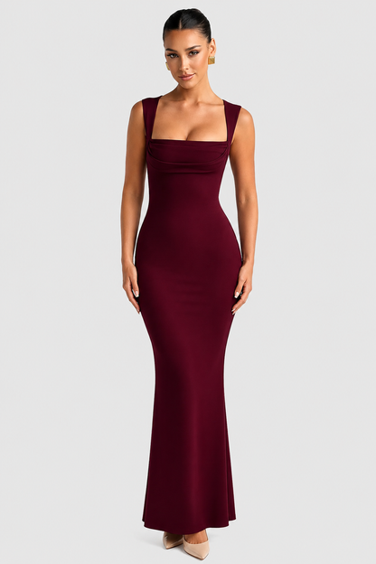 Vestido largo Mujer Moldeador Escote cuadrado