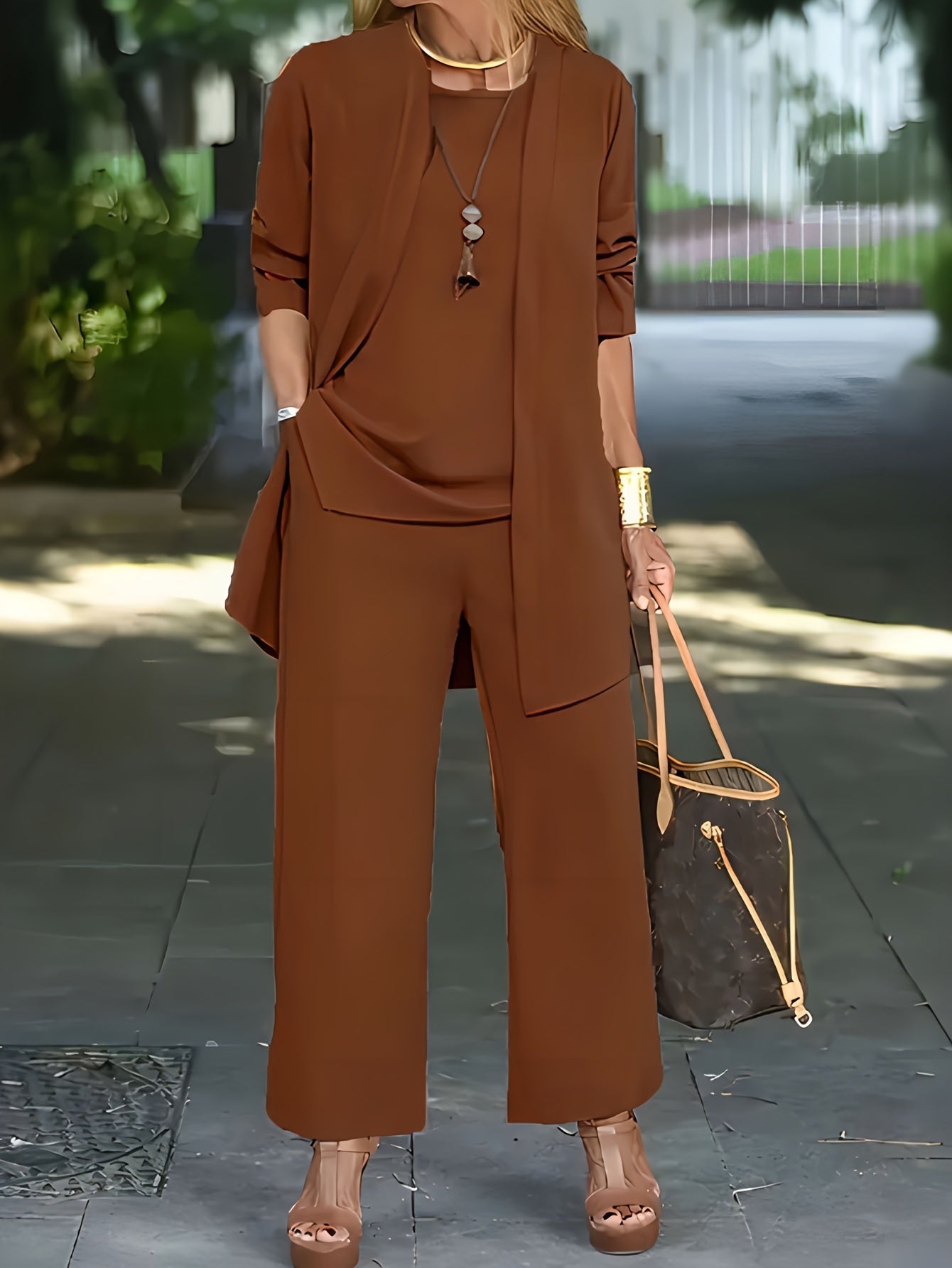 Conjunto Mujer de Tres Piezas Blazer y Pantalón