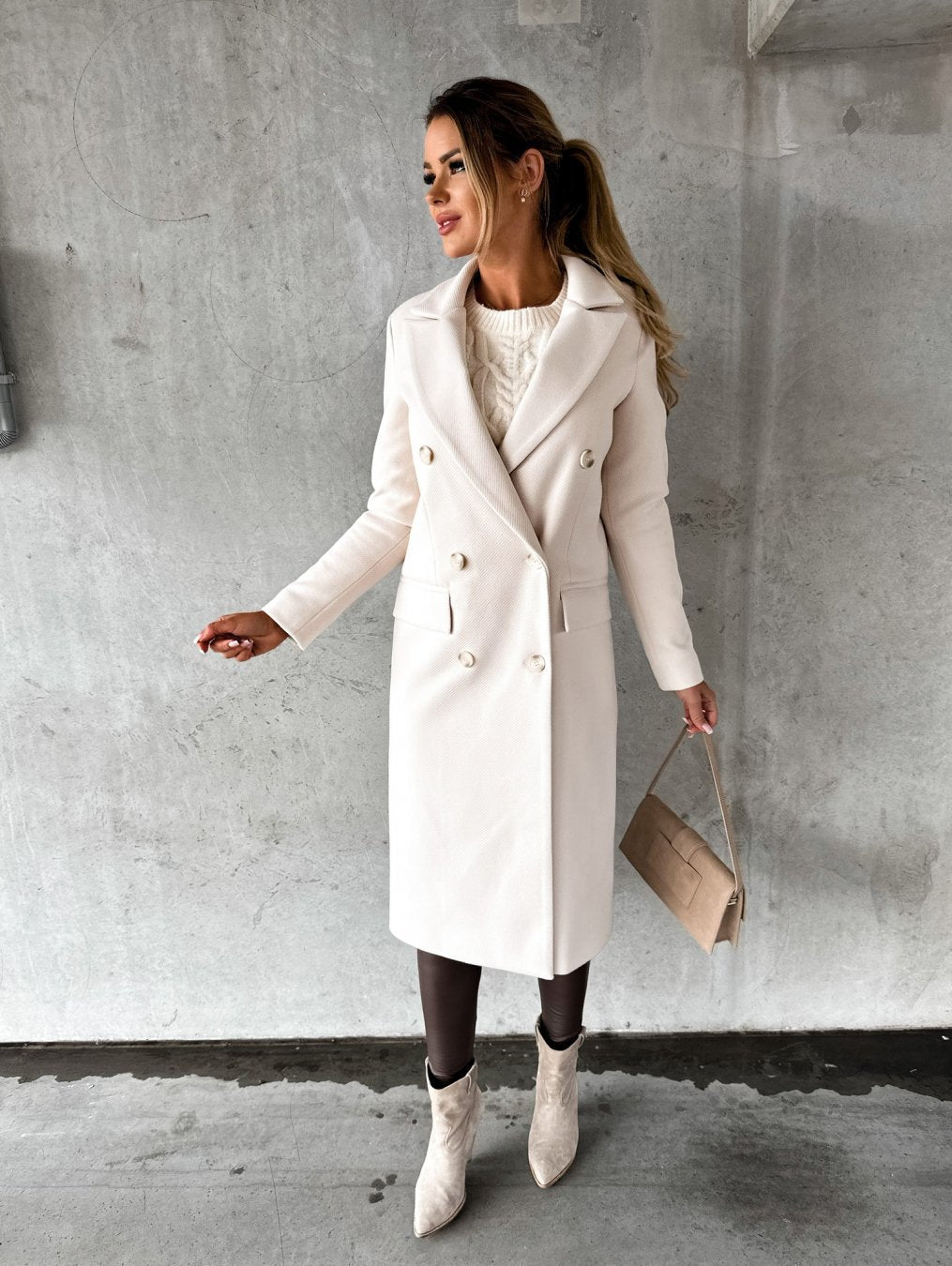 Abrigo Mujer Casual Otoño Invierno Corte Clasico