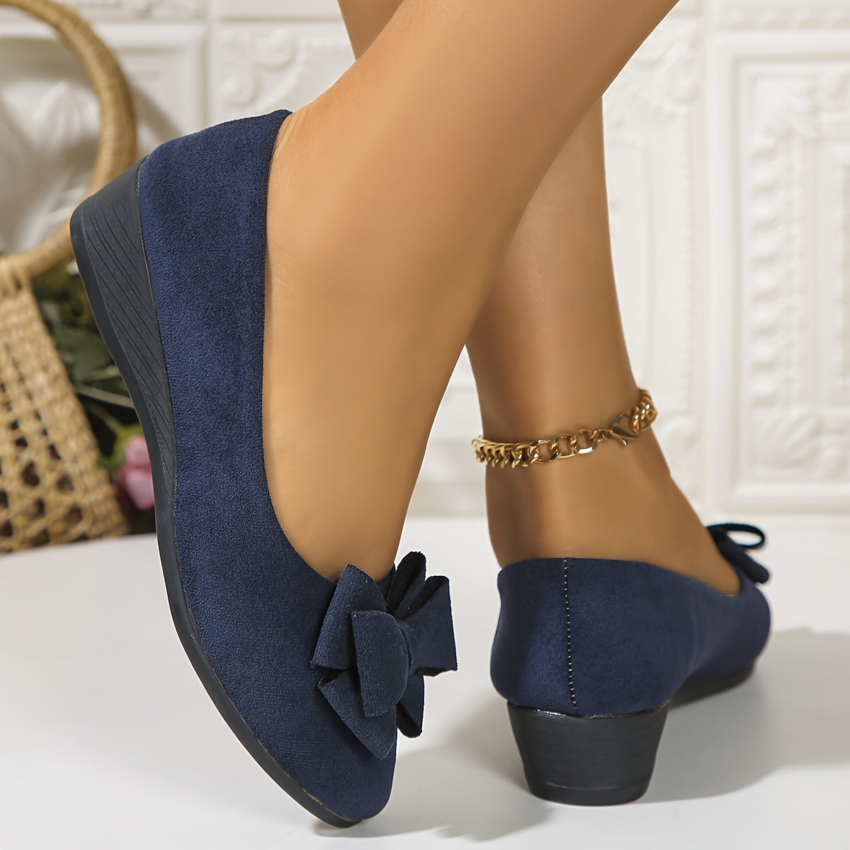 Zapatos planos mujer ortopédicos con lazo plantilla ergonómica