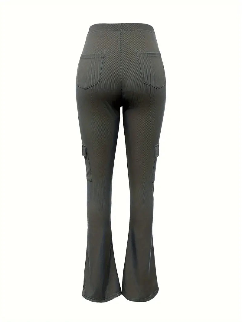 Pantalón Campana Mujer Tela Suave Ajuste Amplio