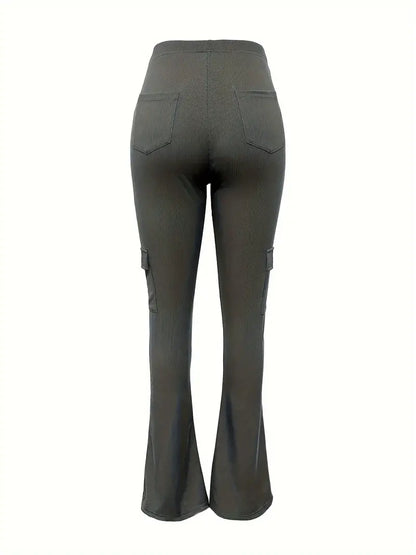Pantalón Campana Mujer Tela Suave Ajuste Amplio