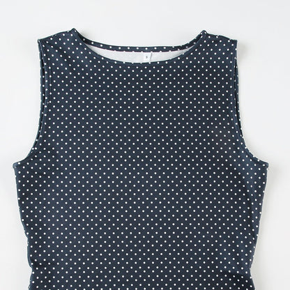 Vestido Mini Mujer Mezcla Algodón Ajustado Sin Mangas