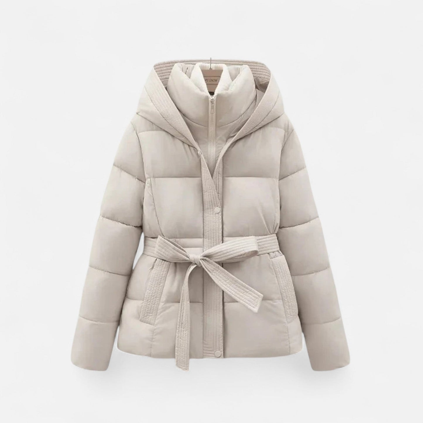 Chaqueta Mujer Acolchada Invierno Cinturón Ajustable