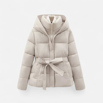 Chaqueta Mujer Acolchada Invierno Cinturón Ajustable
