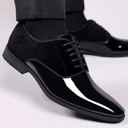 Zapatos de vestir hombre con cordones piel brillante elegante