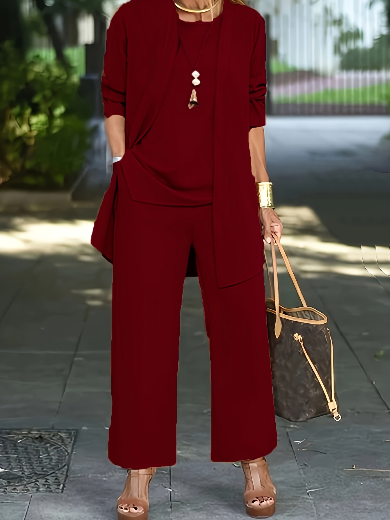 Conjunto Mujer de Tres Piezas Blazer y Pantalón