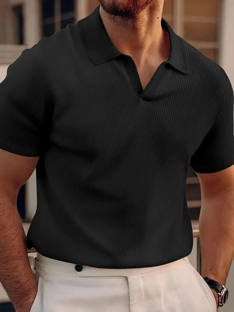 Polo hombre manga corta elegante ajuste clásico