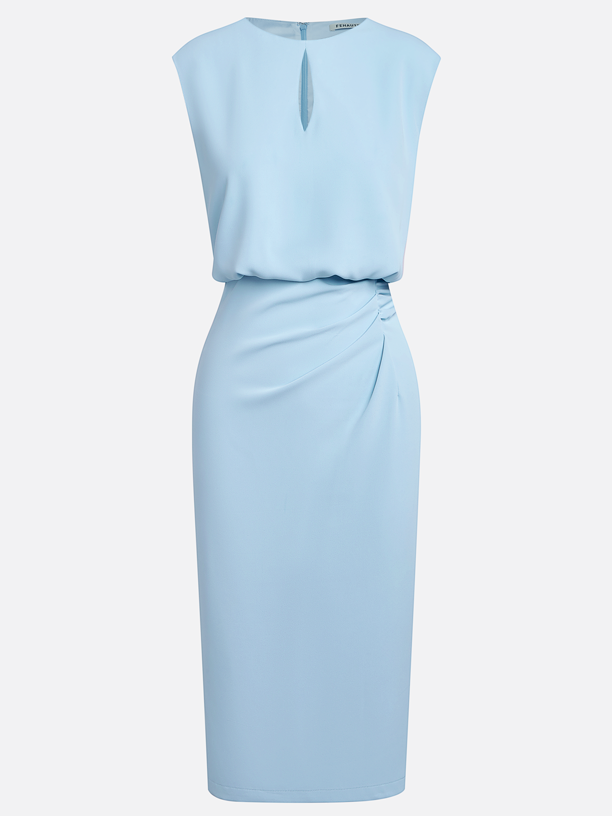 Vestido Midi Mujer de Drapeado Ajuste Moderno