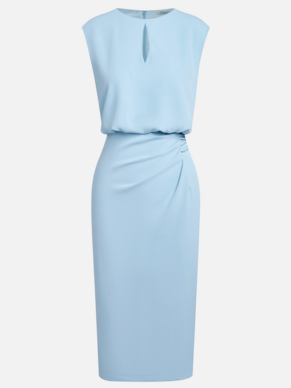 Vestido Midi Mujer de Drapeado Ajuste Moderno