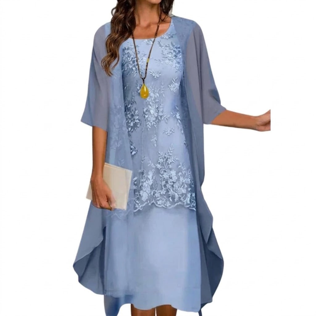 Conjunto mujer vestido y chaqueta elegante