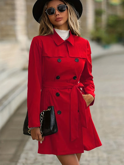 Gabardina Mujer de Otoño Ajuste Clásico