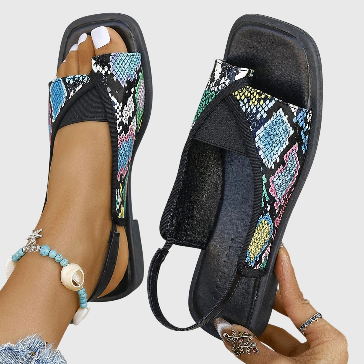 Sandalias Mujer Ortopédicas Tiras Elegantes Plantilla Ergonómica