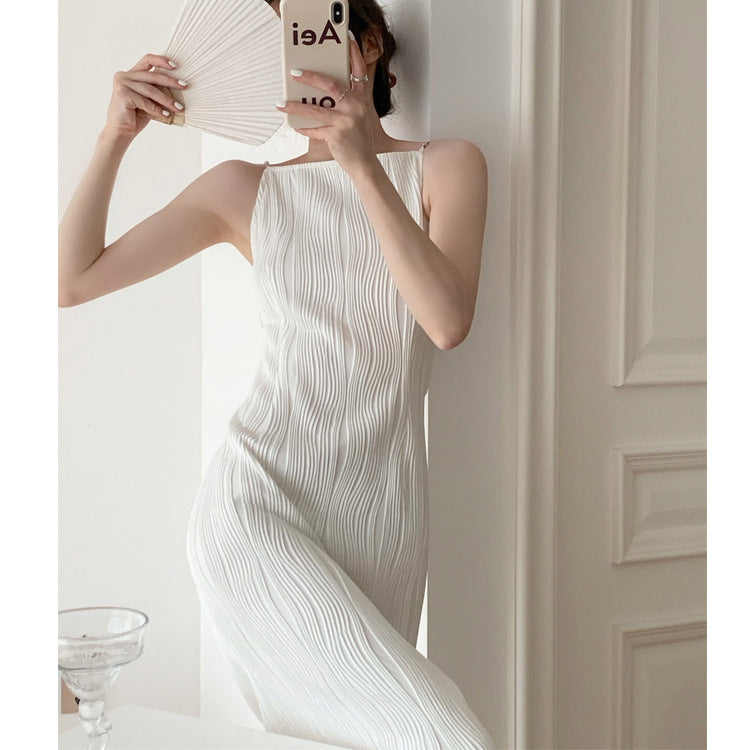 Vestido Midi Mujer Fruncido Tirantes Formal Primavera Verano