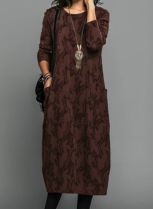 Vestido Midi Mujer Manga Larga Diseño Elegante Comodo - Mavetta