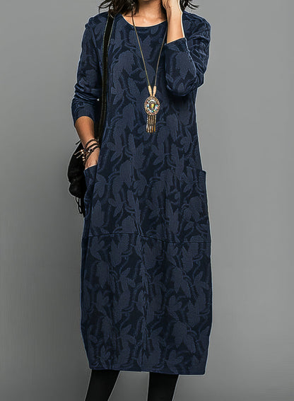 Vestido Midi Mujer Manga Larga Diseño Elegante Comodo