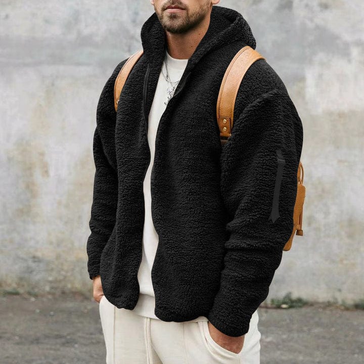 Chaqueta Hombre de Forro Polar con Capucha Ajuste Regular