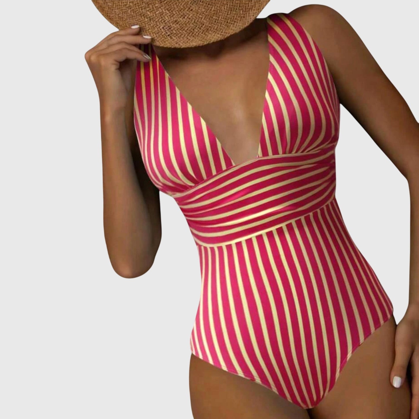 Bañador Mujer Una Pieza Moldeador Escote en V Ajuste Cintura