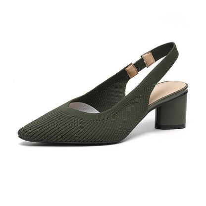 Tacones Mujer con Puntera Fina y Tira Trasera Ajustable