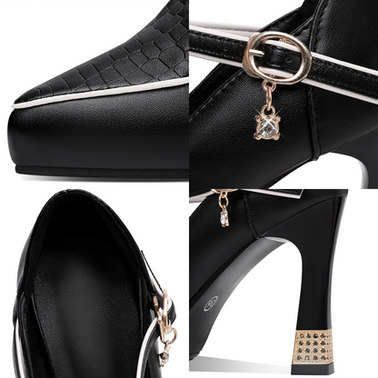Zapatos Mujer Décolleté Piel T-Bar Elegante