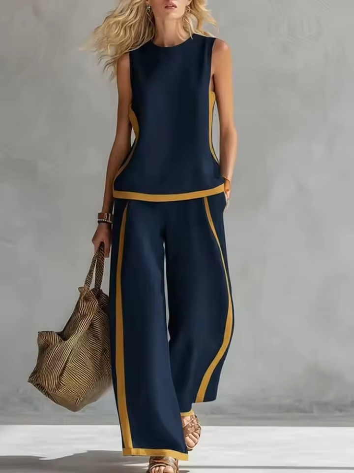 Conjunto Mujer Dos Piezas Diseño Color Block