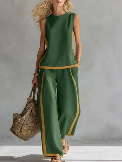 Conjunto Mujer Dos Piezas Diseño Color Block