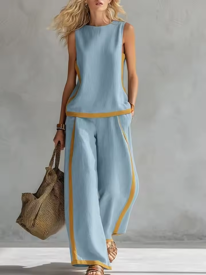 Conjunto Mujer Dos Piezas Diseño Color Block
