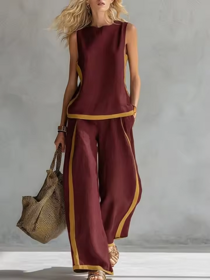 Conjunto Mujer Dos Piezas Diseño Color Block