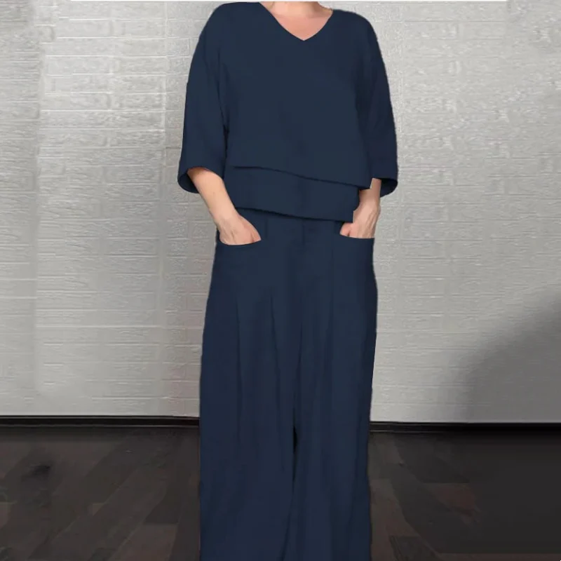 Conjunto Mujer Holgado y Pantalón Ancho