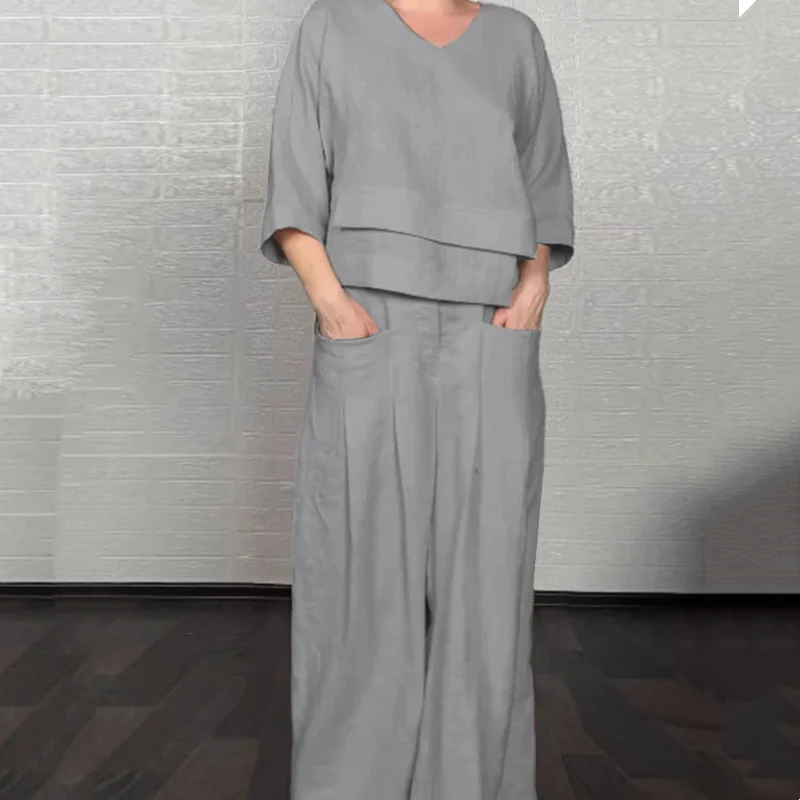 Conjunto Mujer Holgado y Pantalón Ancho
