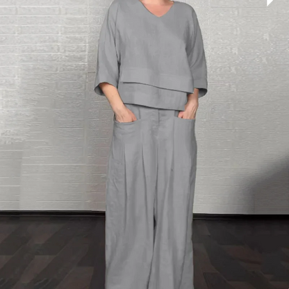 Conjunto Mujer Holgado y Pantalón Ancho