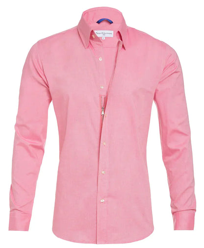 Camisa Hombre Manga Larga Cremallera Cuello Clásico
