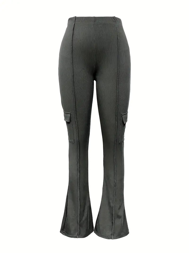 Pantalón Campana Mujer Tela Suave Ajuste Amplio