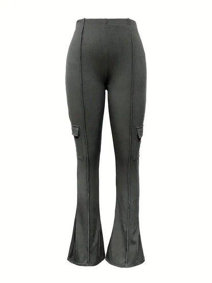Pantalón Campana Mujer Tela Suave Ajuste Amplio