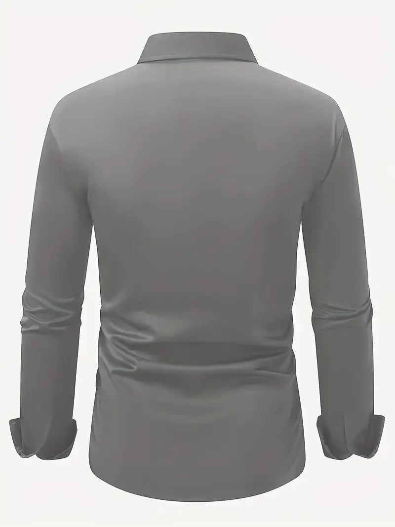 Camisa Hombre Manga Larga con Botones Clásica
