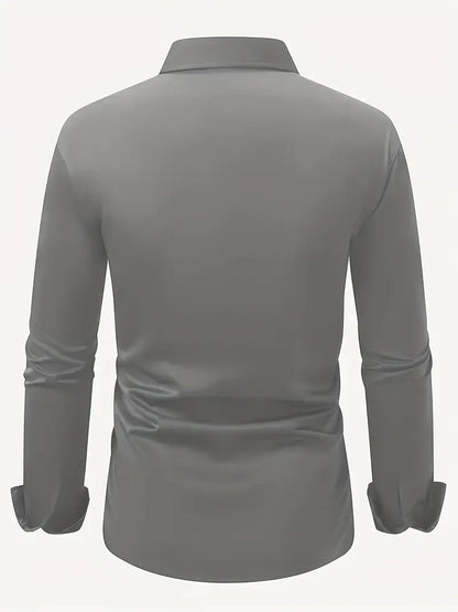 Camisa Hombre Manga Larga con Botones Clásica