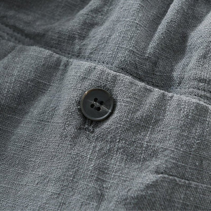 Pantalones Hombre de Lino y Algodón Corte Recto Cintura Elástica