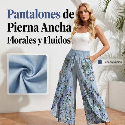 Pantalón Mujer Fluido Estampado Cordón Ajustable - Mavetta