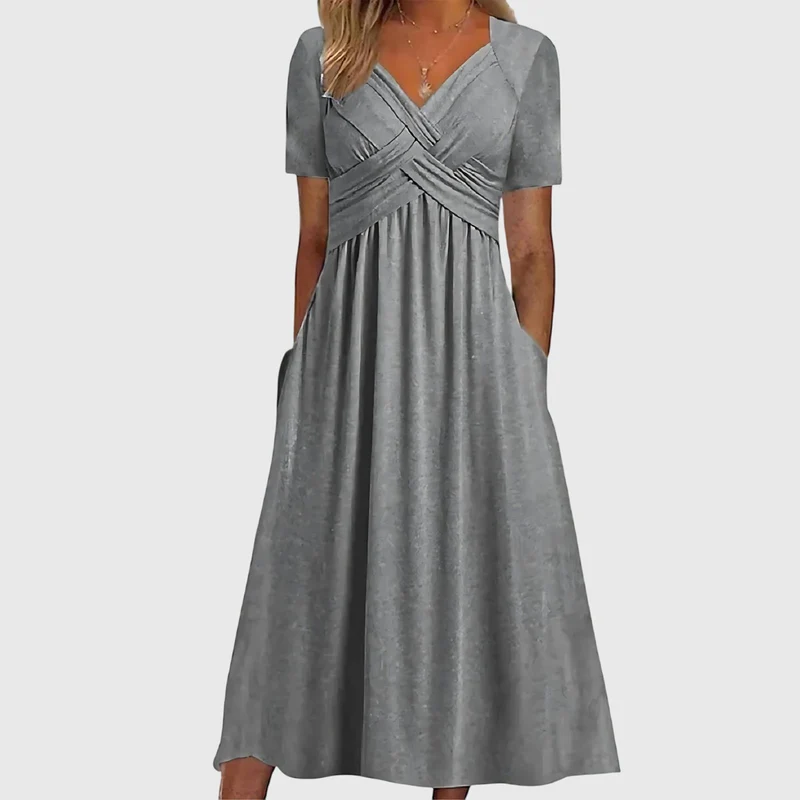 Vestido midi Mujer escote en V