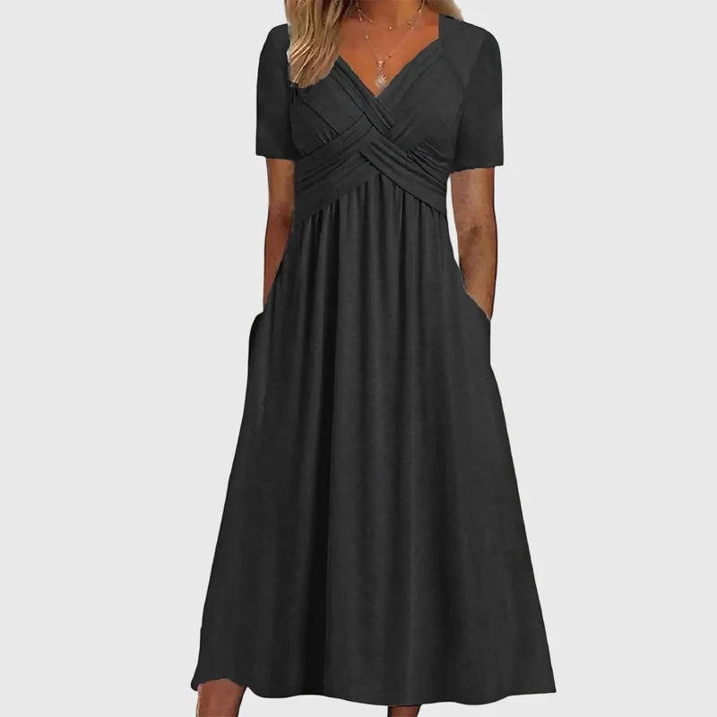 Vestido midi Mujer escote en V - Mavetta