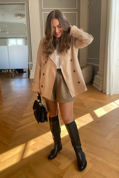 Chaqueta Mujer de Cuero Ajuste Suelto
