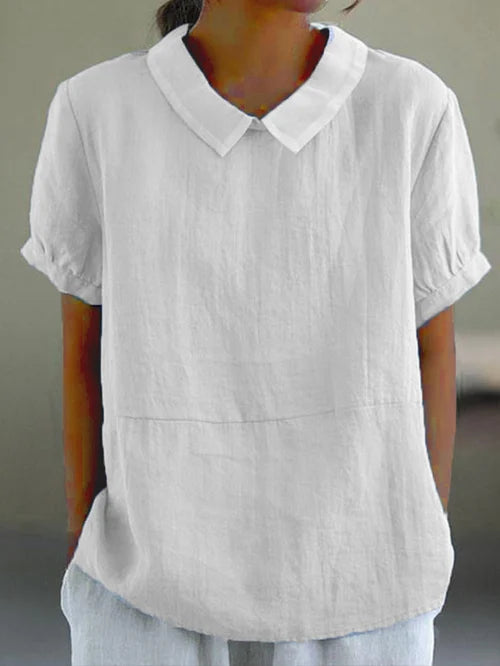 Blusa Mujer Fluida Cuello Alto Corte Relajado