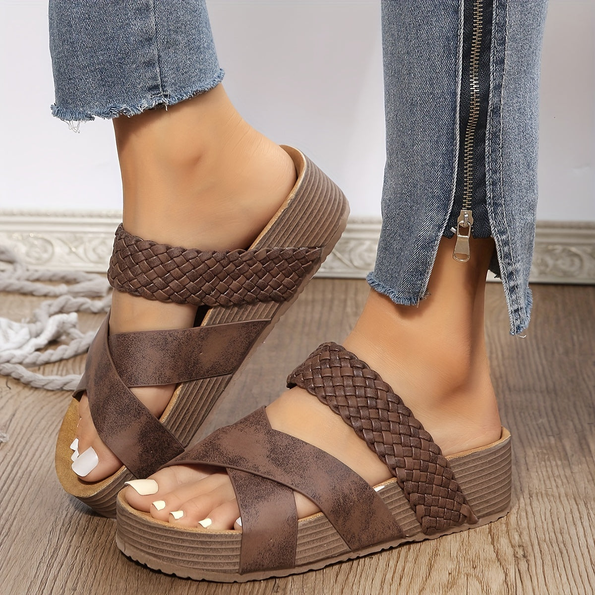 Sandalias Mujer Cuña Corcho Diseño Ligero y Cómodo